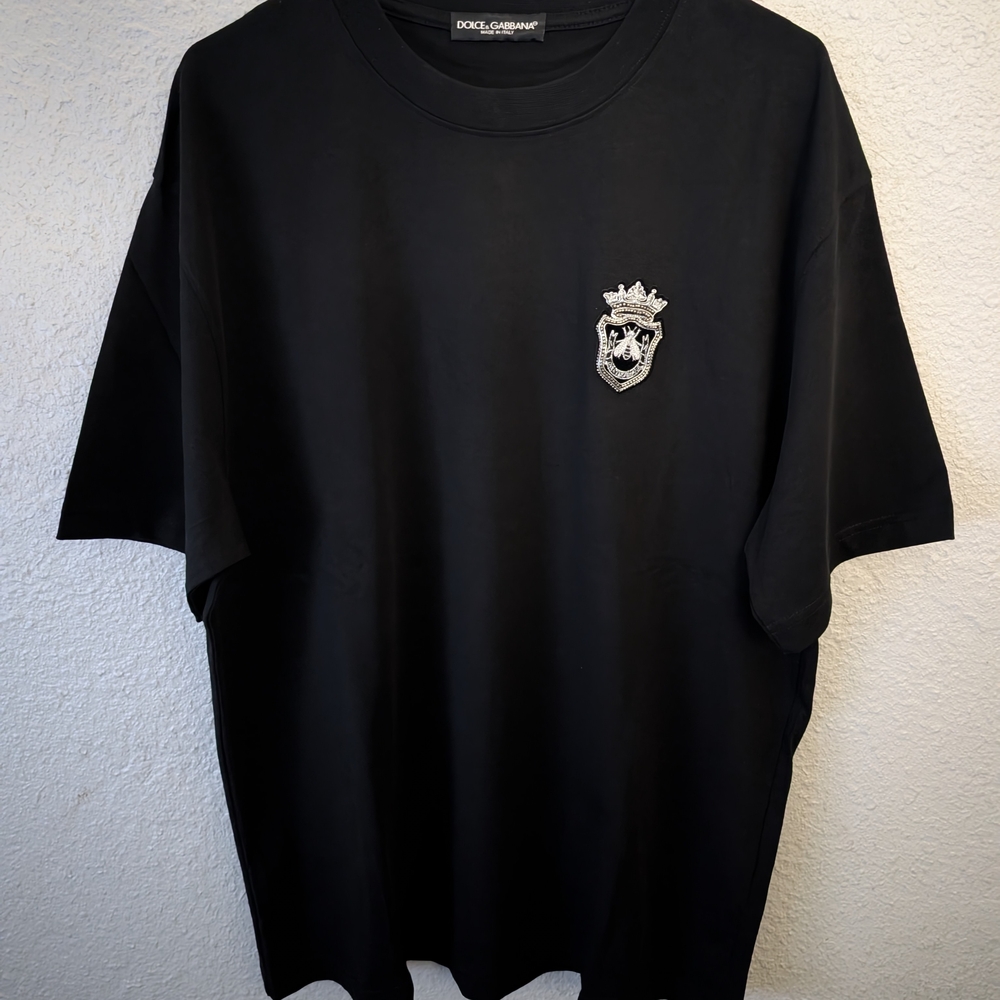 Dolce & Gabbana Cotton T-shirt with Heraldic Patch Size XXL